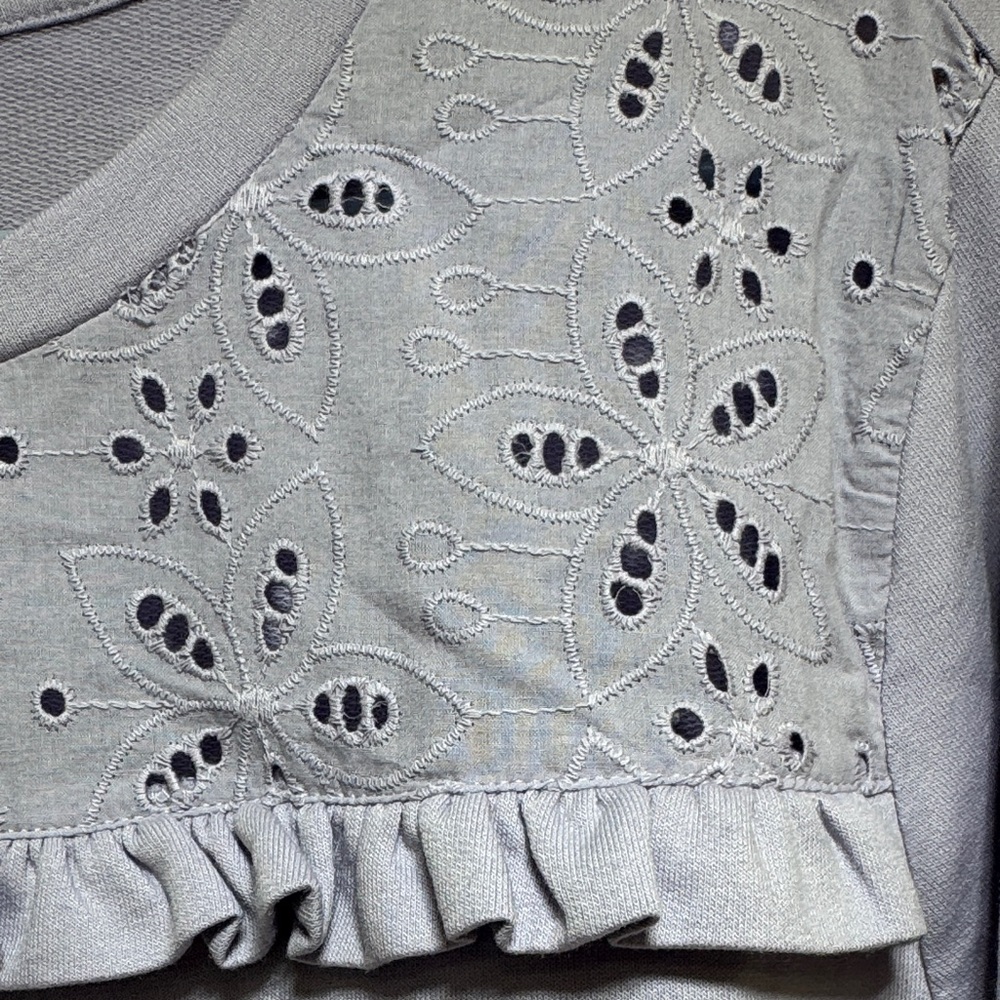 Jessica Simpson Light Purple/Lavender Eyelet Ruffle Sweatshirt - Picture 5 of 10
